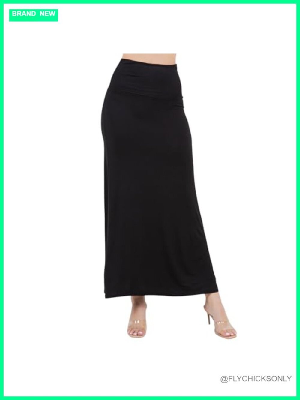Maxi Skirt - Soft Stretchy Rayon High Waist Flowy Long Skirt